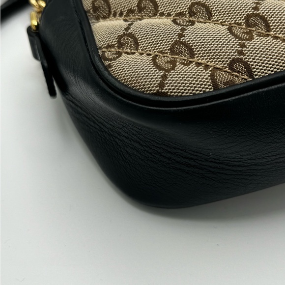 Gucci Monogram Matelasse Diagonal Small GG Marmont Chain Shoulder Bag Beige - Picture 11 of 16